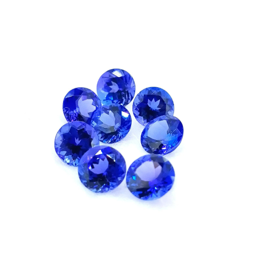 AAAA Natural VIVID Tanzanite Round 1.15 Cts (TZRD002) - Bluestargemstones - -